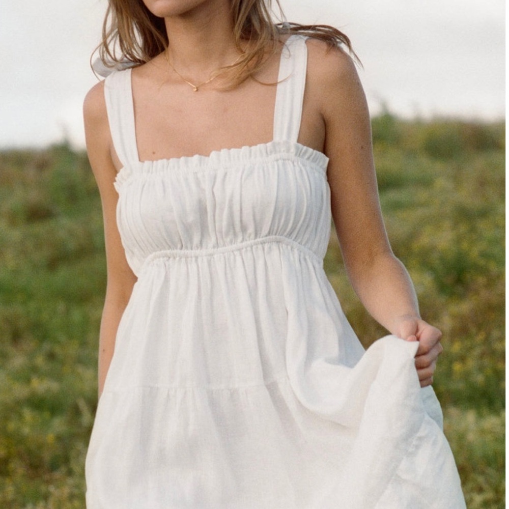 New Faithfull The Brand Linen Midi Dress - Picture 4 of 15